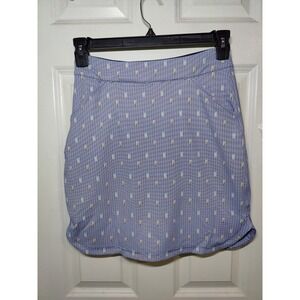 Peter Millar Performance Alice‎ Petal Hem Dominoes Blue Golf Skorts XS 27 NWT
